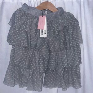 Janie & Jack Gray Mesh Tiered Pants